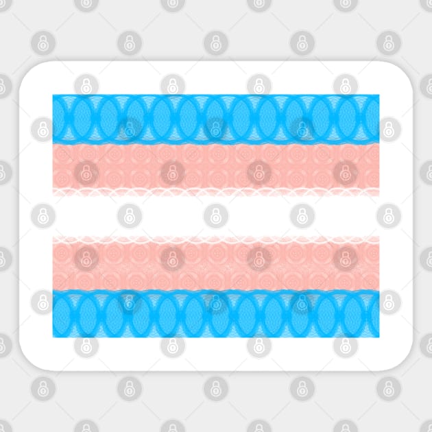 Spirograph Patterned Transgender Flag Sticker by RachelEDesigns